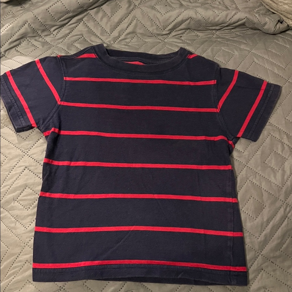 Navy and Red Striped Kids Shirt by Run Jump Play - Size 2T